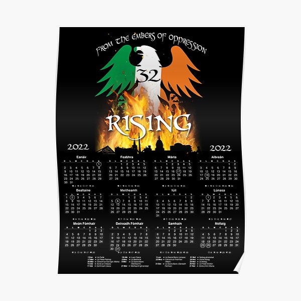 Irish Calendar 2022 Ireland as Gaeilge Poster