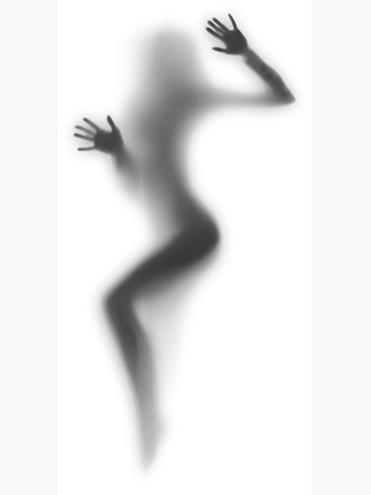 Woman Silhouette Behind Frosted Glass Poster By Oneline24 Redbubble 