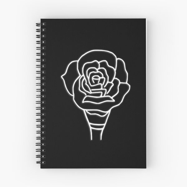 Item preview, Black and white outline rose with drop shadow designed and sold by Encie-Designs.