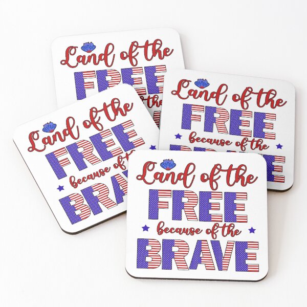 Item preview, Land of Free because of Brave - July 4th Independence Day designed and sold by younghopes.
