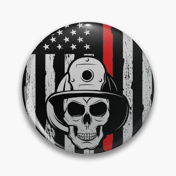Item preview, Red Line American Flag Shirt Skull Firefighter T-Shirt designed and sold by Vasyl  Chernovol.