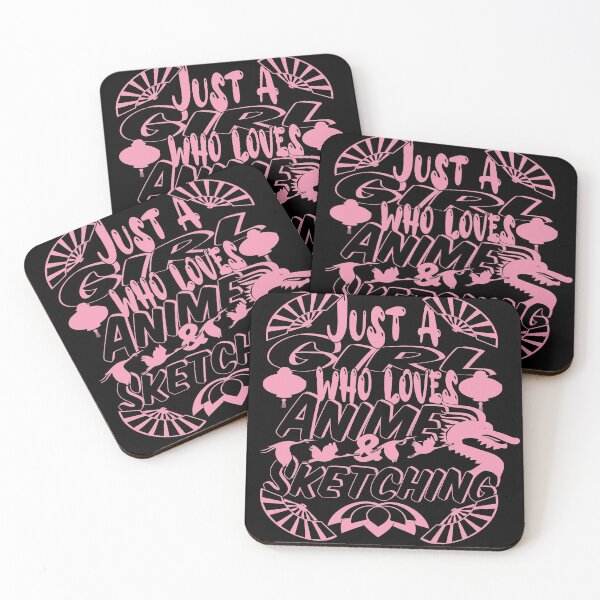 Item preview, Just a girl who loves anime and sketching monochrome pink designed and sold by steven8899.