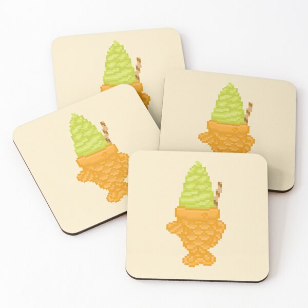 Item preview, Taiyaki matcha ice cream pixel art designed and sold by tifft.