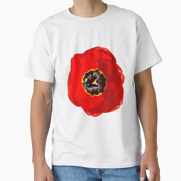 Red open tulip blossoming sunlight. Classic T-Shirt
