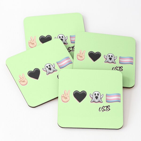 Peace, Love, Ghost, & Trans Pride Coasters (Set of 4)