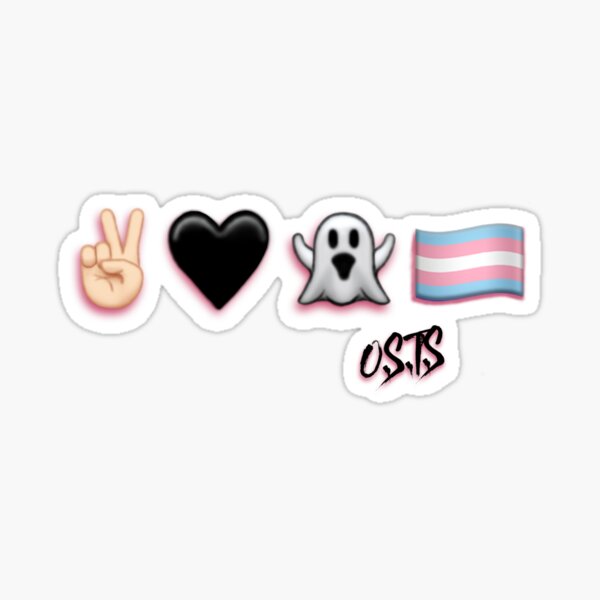 Peace, Love, Ghost, & Trans Pride Sticker
