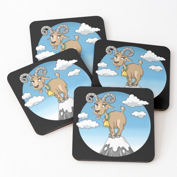Item preview, Mountain goat peaks with snow cartoon designed and sold by ARTemyzz.