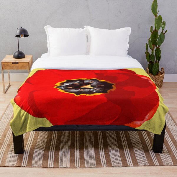 Item preview, Tulipán rojo abierto que florece a la luz del sol en amarillo iluminado. designed and sold by A-using-colors.