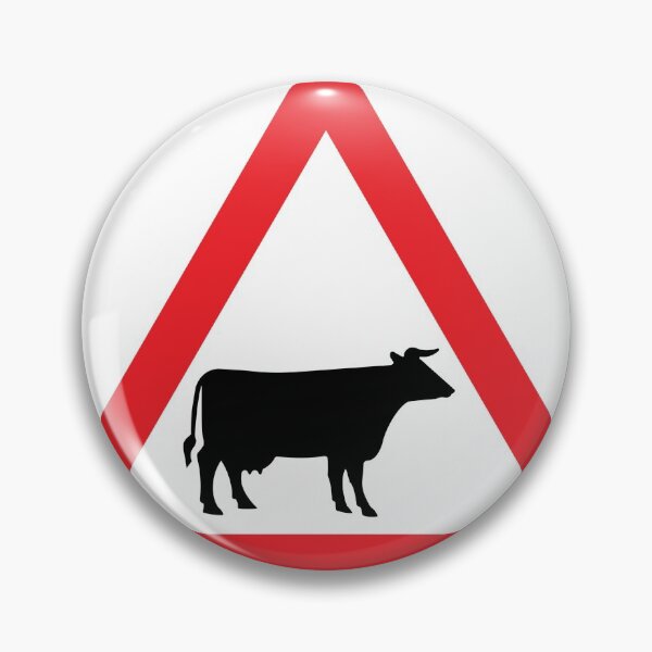 Item preview, UK traffic sign: Cattle in road ahead (TSRGDNO 548) designed and sold by Spyromike.