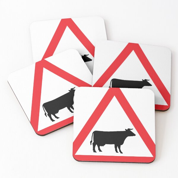 Item preview, UK traffic sign: Cattle in road ahead (TSRGDNO 548) designed and sold by Spyromike.
