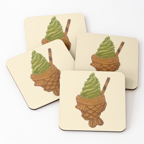 Item preview, Taiyaki matcha ice cream Watercolour Painting designed and sold by tifft.