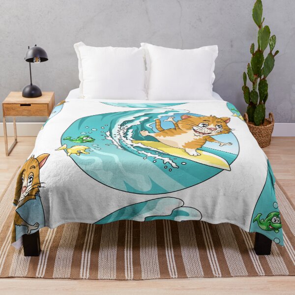Item preview, Cute surfing cat with fishes designed and sold by ARTemyzz.