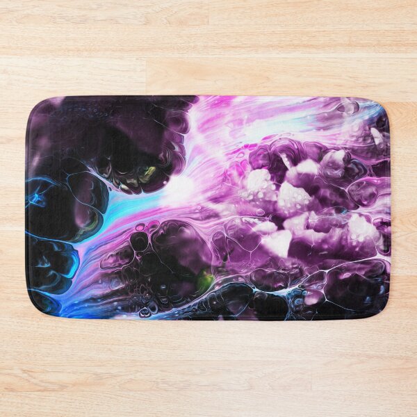 Item preview, "Rose Blanche" floral, liquid, trippy art collage of blue and pink waves with peony flowers designed and sold by TrueType.