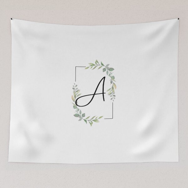 Item preview, Monogram letter A with green leaves designed and sold by JustSeasons.