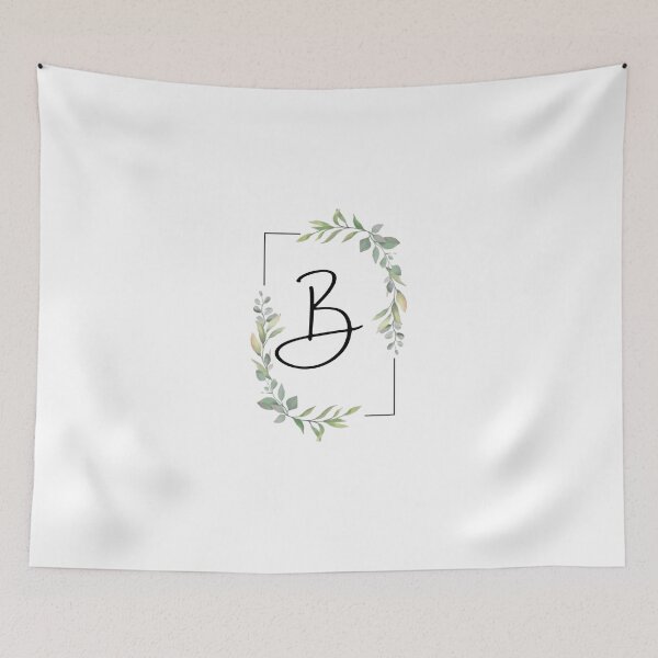 Item preview, Monogram letter B with green leaves designed and sold by JustSeasons.