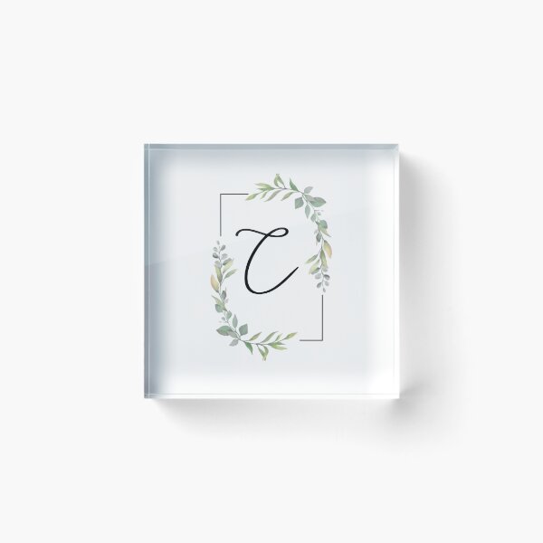 Item preview, Monogram letter C with green leaves designed and sold by JustSeasons.