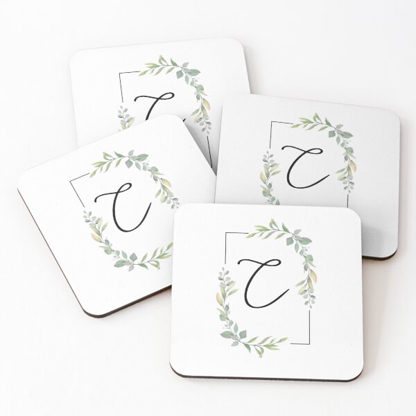 Item preview, Monogram letter C with green leaves designed and sold by JustSeasons.