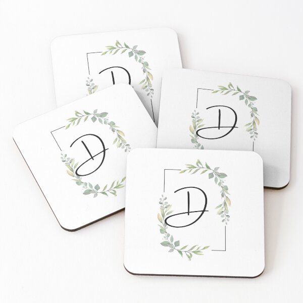 Item preview, Monogram letter D with green leaves designed and sold by JustSeasons.