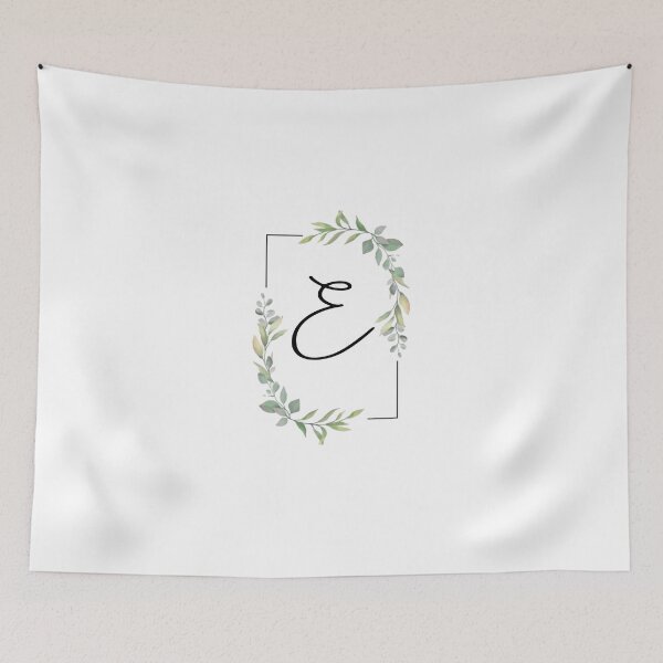 Item preview, Monogram letter E with green leaves designed and sold by JustSeasons.