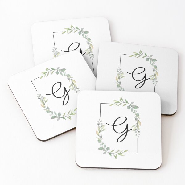 Item preview, Monogram letter G with green leaves designed and sold by JustSeasons.