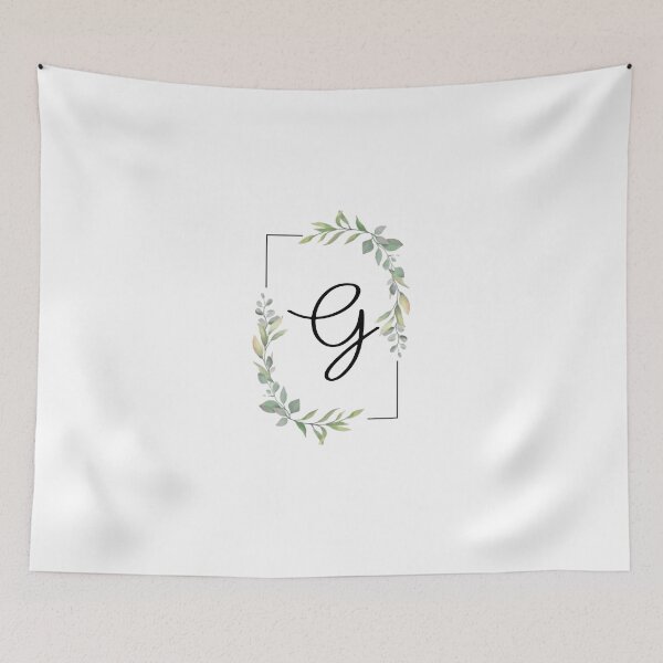 Item preview, Monogram letter G with green leaves designed and sold by JustSeasons.