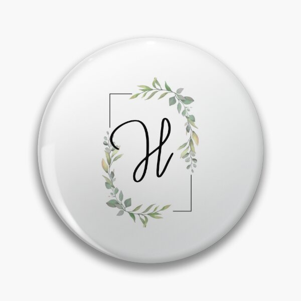Item preview, Monogram letter H with green leaves designed and sold by JustSeasons.