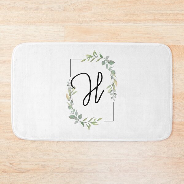 Item preview, Monogram letter H with green leaves designed and sold by JustSeasons.