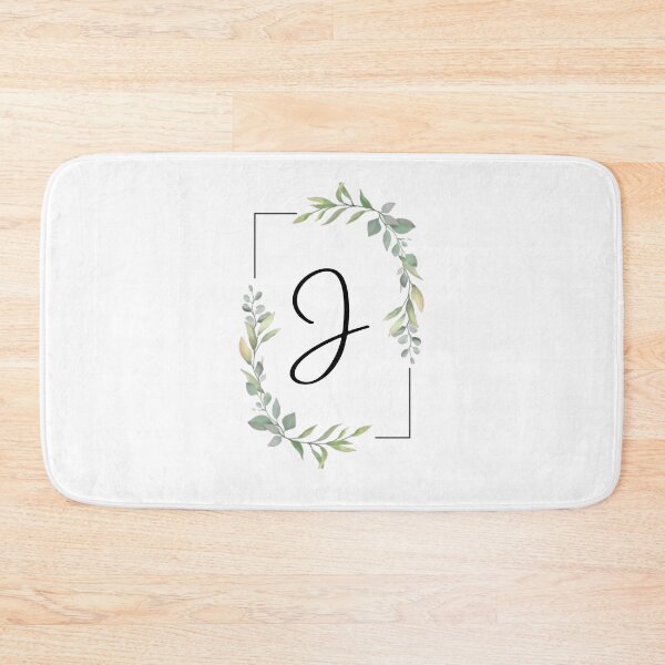 Item preview, Monogram letter J with green leaves designed and sold by JustSeasons.