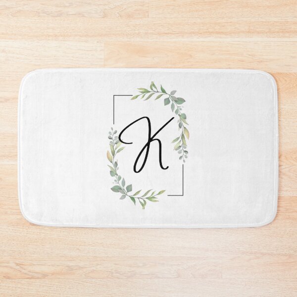 Item preview, Monogram letter K with green leaves designed and sold by JustSeasons.