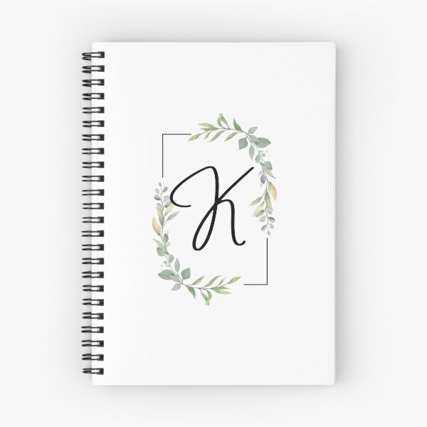 Item preview, Monogram letter K with green leaves designed and sold by JustSeasons.