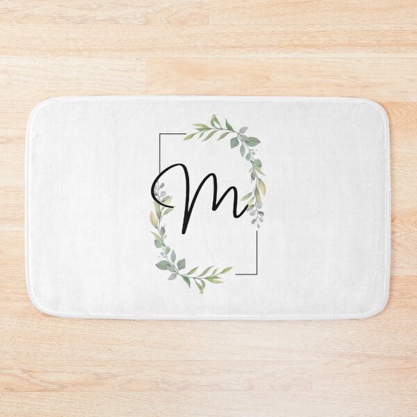 Item preview, Monogram letter M with green leaves designed and sold by JustSeasons.