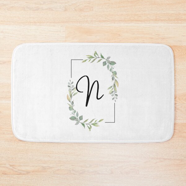 Item preview, Monogram letter N with green leaves designed and sold by JustSeasons.