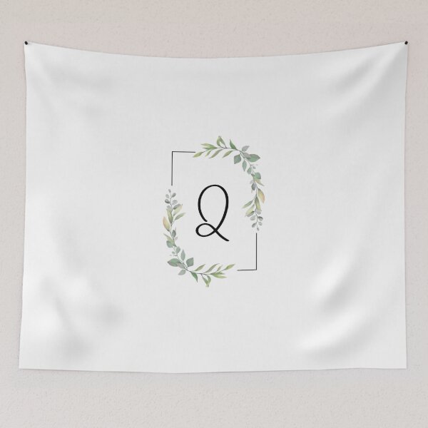 Item preview, Monogram letter Q with green leaves designed and sold by JustSeasons.