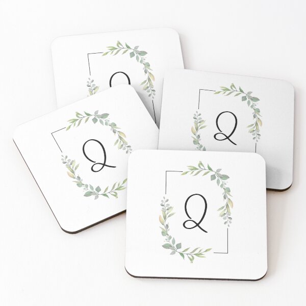 Item preview, Monogram letter Q with green leaves designed and sold by JustSeasons.
