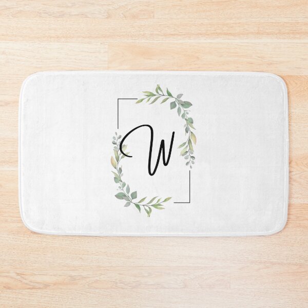 Item preview, Monogram letter W with green leaves designed and sold by JustSeasons.