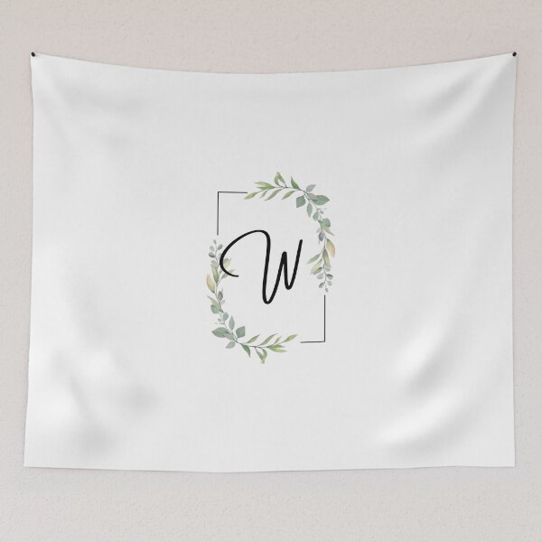 Item preview, Monogram letter W with green leaves designed and sold by JustSeasons.