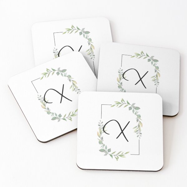 Item preview, Monogram letter X with green leaves designed and sold by JustSeasons.