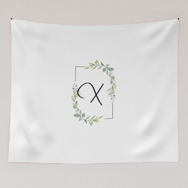 Item preview, Monogram letter X with green leaves designed and sold by JustSeasons.