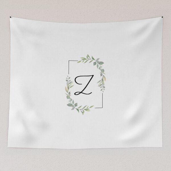 Item preview, Monogram letter Z with green leaves designed and sold by JustSeasons.