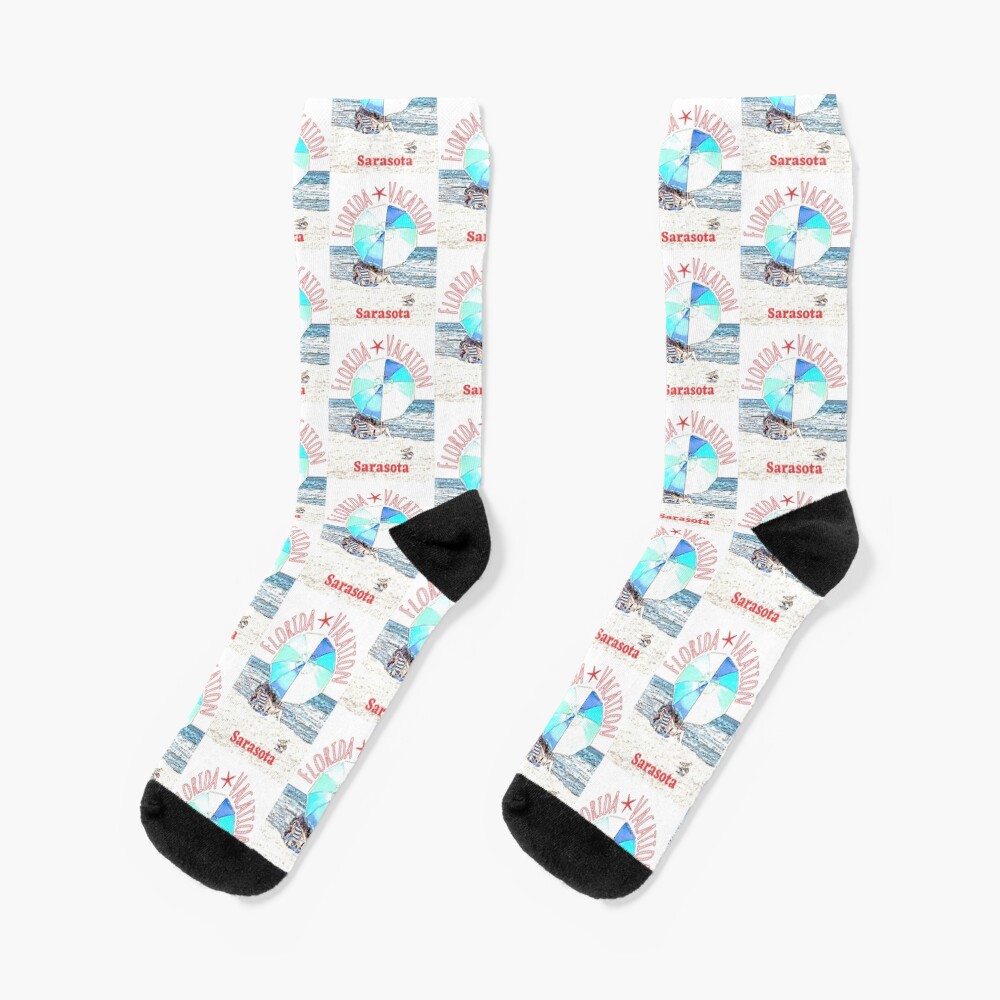 "Florida Vacation Sarasota" Socks by LandtoSeaHome Redbubble