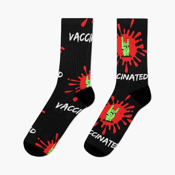 Item preview, Just Vaccinated 2021 Immunity Vaccination-Cool Funny Zombie Hand, Rock On designed and sold by WW-Designz.