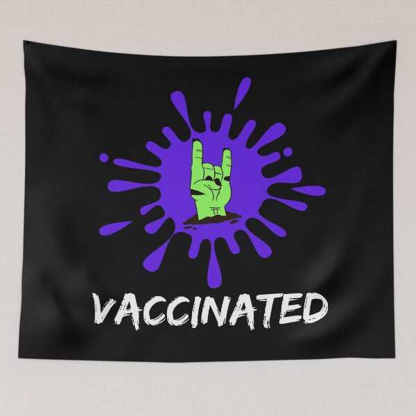 Item preview, Just Vaccinated Immunity 2021 Vaccination-Cool Funny Zombie Hand, Rock On designed and sold by WW-Designz.