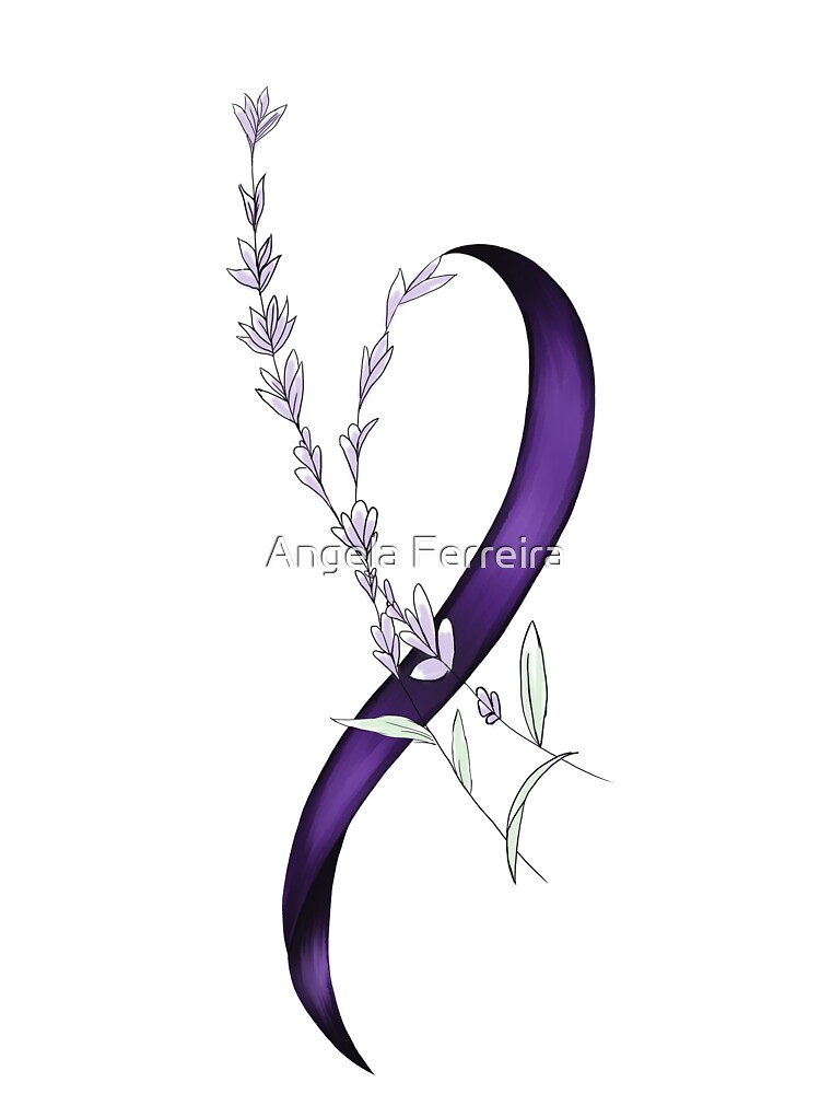 Epilepsy Awareness Purple Ribbon' Sticker