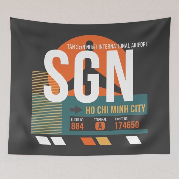 Item preview, Ho Chi Minh City, Vietnam (SGN) Airport Code Baggage Tag designed and sold by SLAG-Creative.