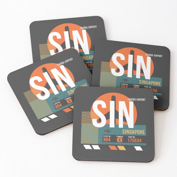 Item preview, Singapore City (SIN) Airport Code Baggage Tag designed and sold by SLAG-Creative.