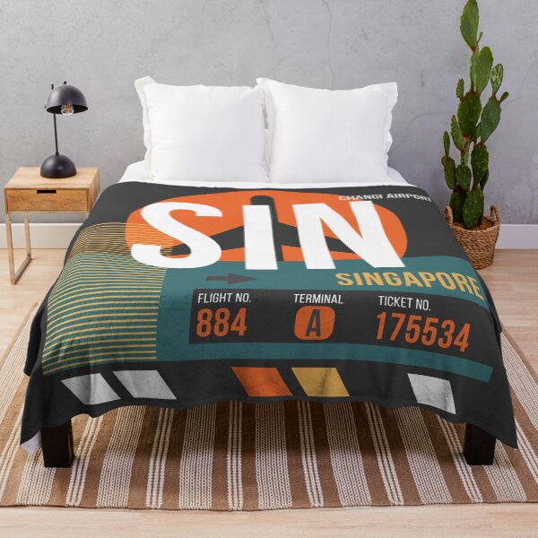 Item preview, Singapore City (SIN) Airport Code Baggage Tag designed and sold by SLAG-Creative.