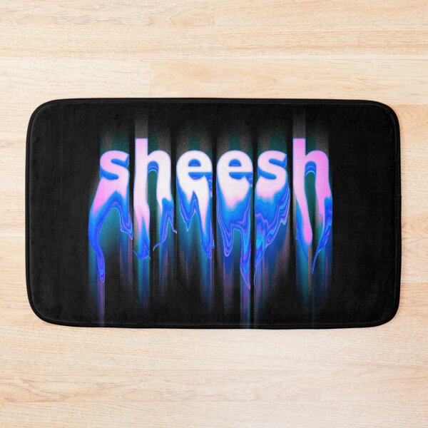 Item preview, SHEESH - Holographic Liquid drippy toxic neon blue text design | sheesh bussin tiktok meme designed and sold by Any Color Designs.