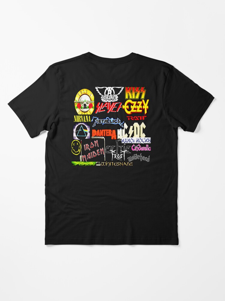 80s Rock Bands Collage Amazing Rock Band Essential T-Shirt | Redbubble