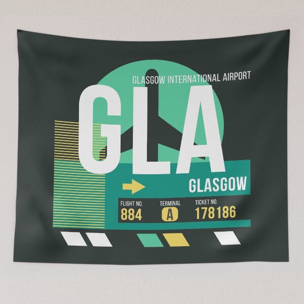 Item preview, Glasgow, Scotland (GLA) Airport Code Baggage Tag designed and sold by SLAG-Creative.