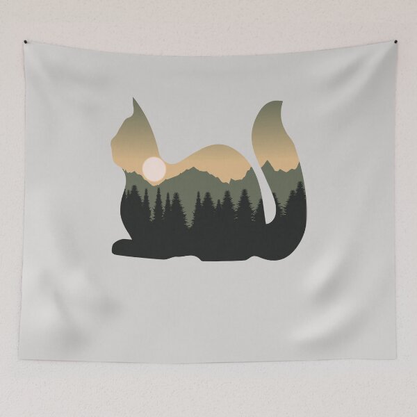 Item preview, maine coon cat forest mountain sunset gift designed and sold by alaechamlal.
